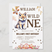 Invitation Petit loup sauvage un bois fête d'anniversaire (Devant)