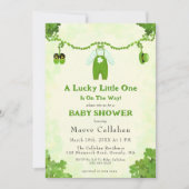 Invitation Petit Lucky One Shamrock Baby shower de tenue bébé (Devant)
