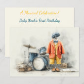 Invitation Petit Maestro 1er Anniversaire (Devant / Derrière)