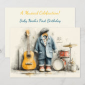 Invitation Petit Maestro 1er Anniversaire (Devant / Derrière)
