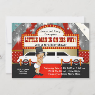 Invitation Petit Man Limousine Movie Star Baby shower
