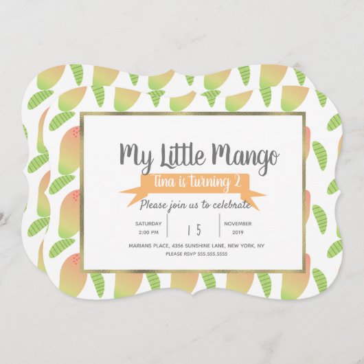 Invitation Petit Mango Fruité (Devant / Derrière)
