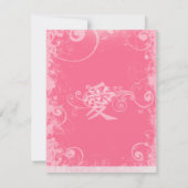 Invitation Petit Mariage d'amour Kanji rose 4 x 5 (Dos)