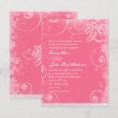 Invitation Petit Mariage d'amour Kanji rose 4 x 5 (Devant / Derrière)