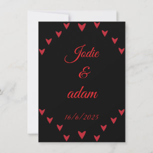Invitation petit mariage de coeur