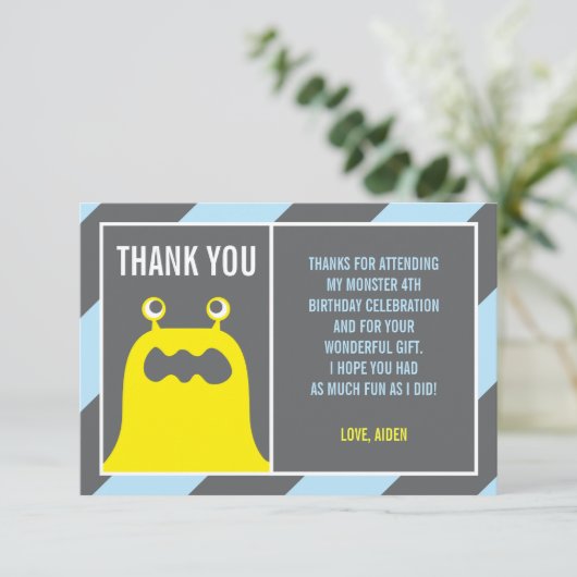 Invitation Petit Merci monstre (Debout devant)