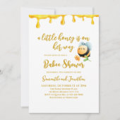 Invitation Petit Miel Abeille Thème Simple Fille Baby shower (Devant)