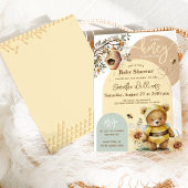 Invitation Petit miel Baby shower de l'ours des abeilles