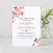 Invitation Petit Miel Doux En Chemin | Abeille florale blanch (Debout devant)