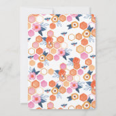 Invitation Petit Miel Doux En Chemin | Abeille florale noire (Dos)