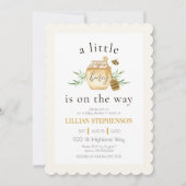 Invitation Petit Miel En Route Bébé Abeille Shower Code QR (Devant)