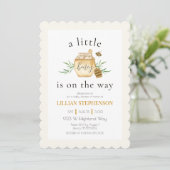 Invitation Petit Miel En Route Bébé Abeille Shower Code QR (Debout devant)