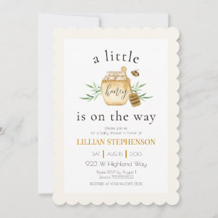Invitation Petit Miel En Route Bébé Abeille Shower Scallop