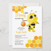 Invitation Petit miel est sur le chemin baby shower d'abeille (Devant)