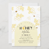 Invitation Petit miel moderne Bee jour bumble bee anniversair (Devant)