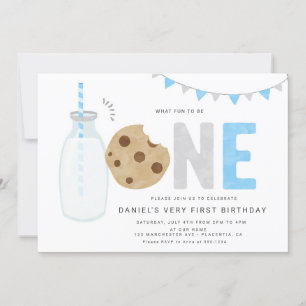 Invitation Petit Milk and Cookies First birthday
