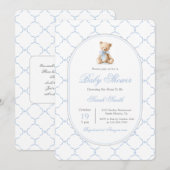 Invitation Petit-millénaire Baby shower ours garçon (Devant / Derrière)
