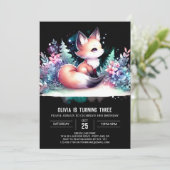 Invitation Petit minimaliste Fox Anniversaire numérique (Debout devant)