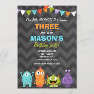 Invitation Petit Monster Anniversaire de la fête d'invitation