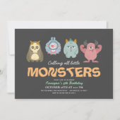Invitation Petit Monster Mash Halloween garçon Anniversaire (Devant)