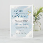 Invitation Petit morceau de Baby shower de garçon bleu ciel (Debout devant)