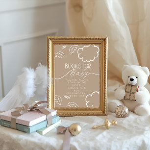 Invitation Petit morceau de ciel beige Livres pour bébé signe