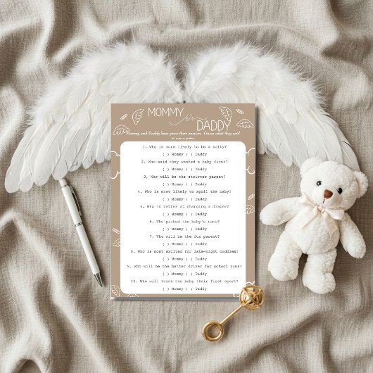 Invitation Petit Morceau de Ciel Jeu de devinette Beige
