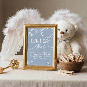 Invitation Petit Morceau de Ciel  Ne Dis Pas Bébé Jeu Bleu 