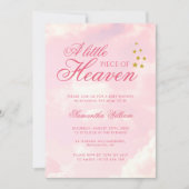 Invitation Petit morceau de ciel rose ciel Baby shower (Devant)