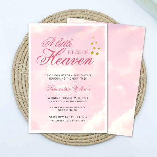 Invitation Petit morceau de ciel rose ciel Baby shower