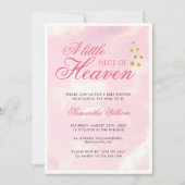 Invitation Petit morceau de ciel rose ciel Baby shower (Devant)