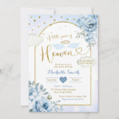 Invitation Petit morceau d'or bleu du Baby shower du Ciel (Devant)
