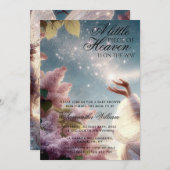 Invitation Petit morceau du ciel Baby shower de fée magique (Devant / Derrière)