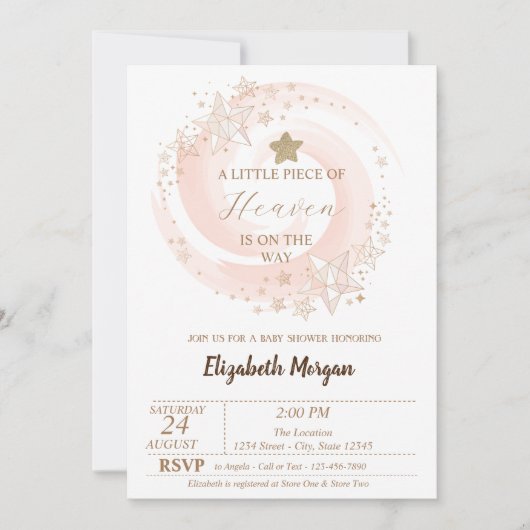 Invitation Petit morceau du ciel Parties scintillant étoiles  (Devant)