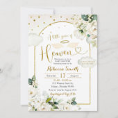 Invitation Petit morceau floral blanc du Baby shower du Ciel (Devant)