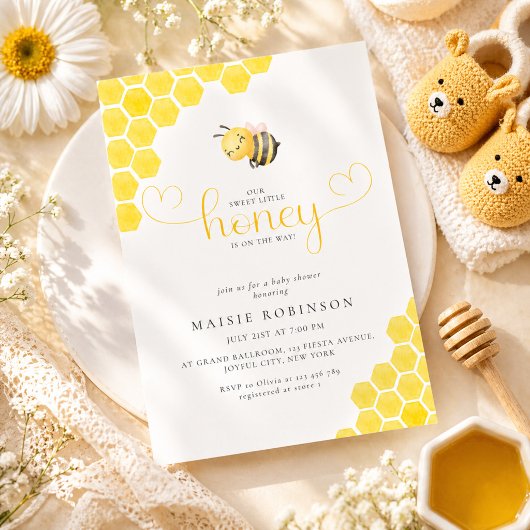 Invitation Petit Nectar Arrive Fête Prénatale de Bébé Nectar