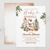 Invitation Petit Noël Bébé Cheval à Bascule Sprinkle (Devant / Derrière)