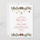 Invitation Petit Noël Bébé Shower Arbre de Noël (Devant)