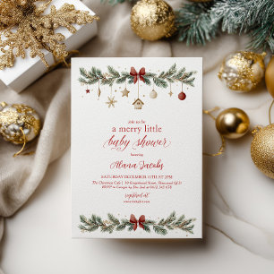 Invitation Petit Noël Bébé Shower Arbre de Noël