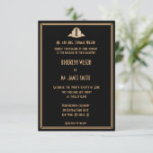 Invitation Petit Noir Art Déco Grand Mariage Gatsby Invite (Debout devant)