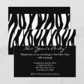 Invitation Petit Nouvel An noir et blanc Zebra (Devant / Derrière)