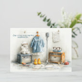 Invitation Petit oiseau-chanteur - 1ère fille d'anniversaire (Debout devant)