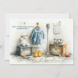 Invitation Petit Oiseau Chanteur – Fille de 1er Anniversaire