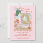 Invitation Petit oiseau rose premier anniversaire (Devant)