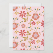 Invitation Petit oiseau rose premier anniversaire (Dos)