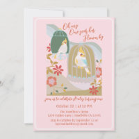 Petit oiseau rose premier anniversaire