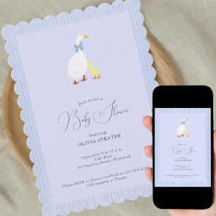 Invitation Petit oison illustration adorable shower de bébé
