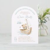 Invitation Petit Ours Marin Bébé Shower (Debout devant)