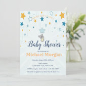 Invitation Petit Ourson, Étoiles (Debout devant)