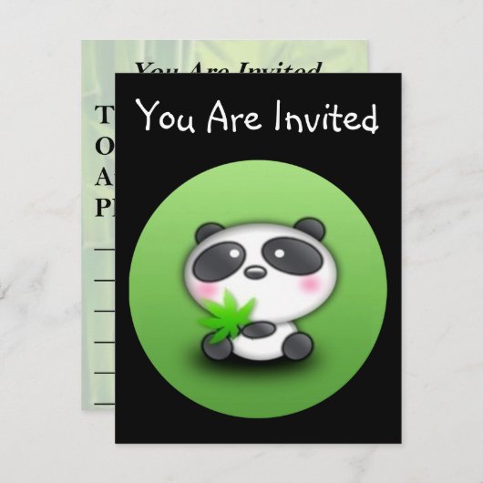 Invitation Petit Panda Cub (Devant / Derrière)